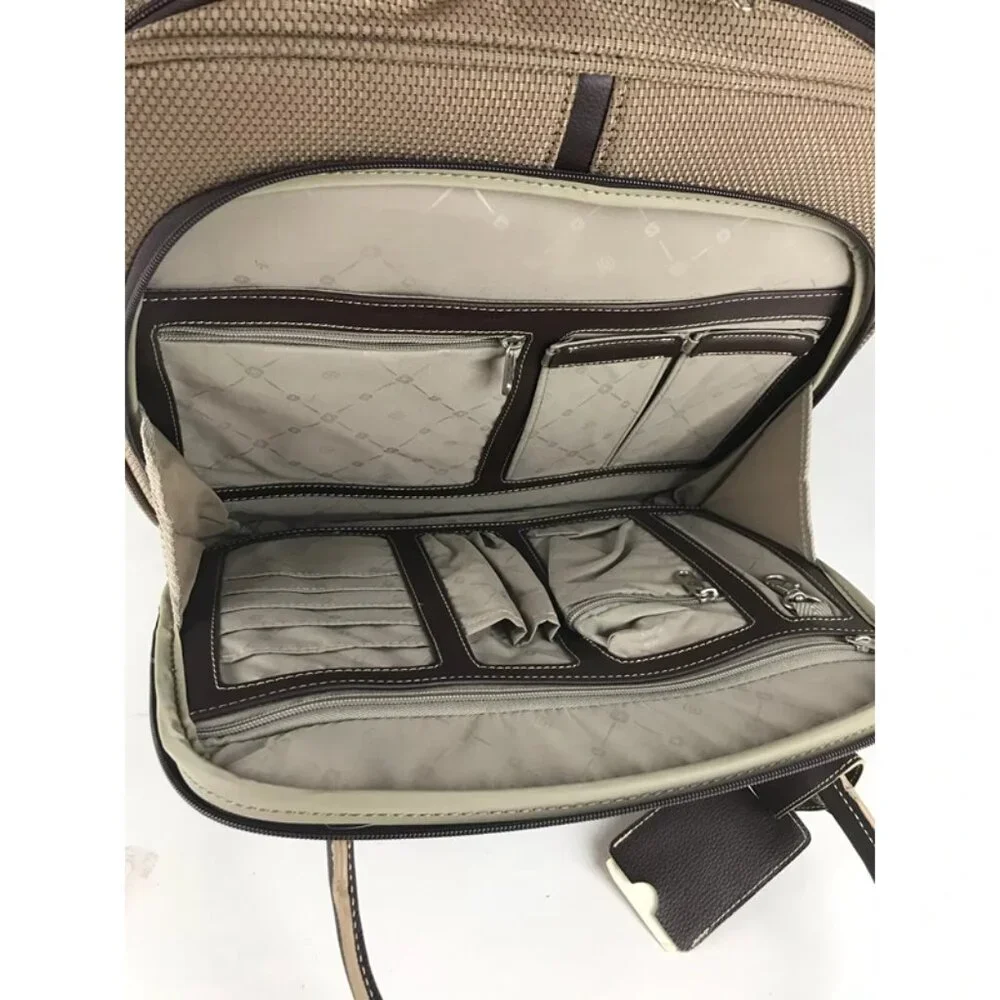 Samsonite Womens Beige Inner Pockets Zip‎ Around Detachable Strap Laptop Bag